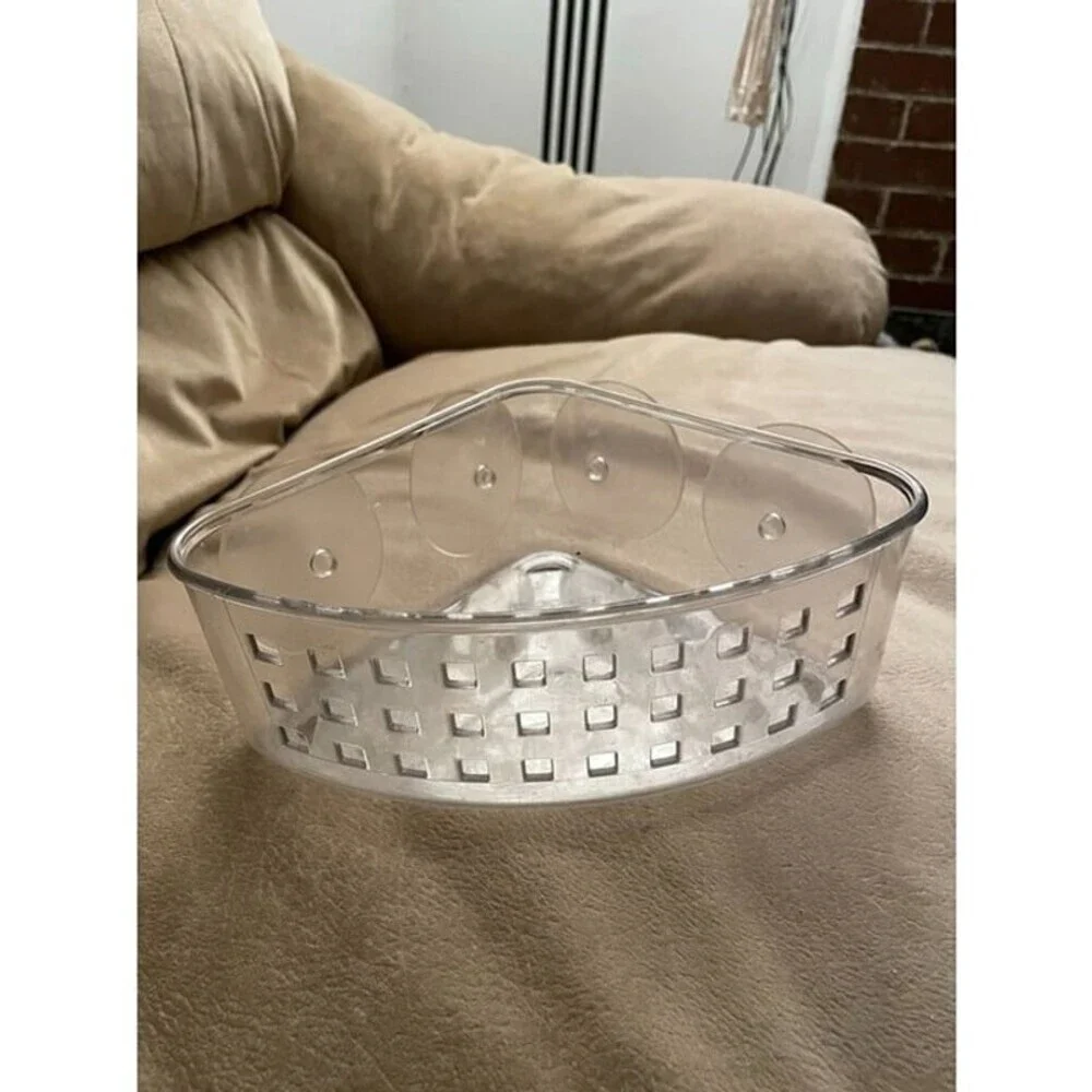 Clear Plastic Suction Cup Corner Basket